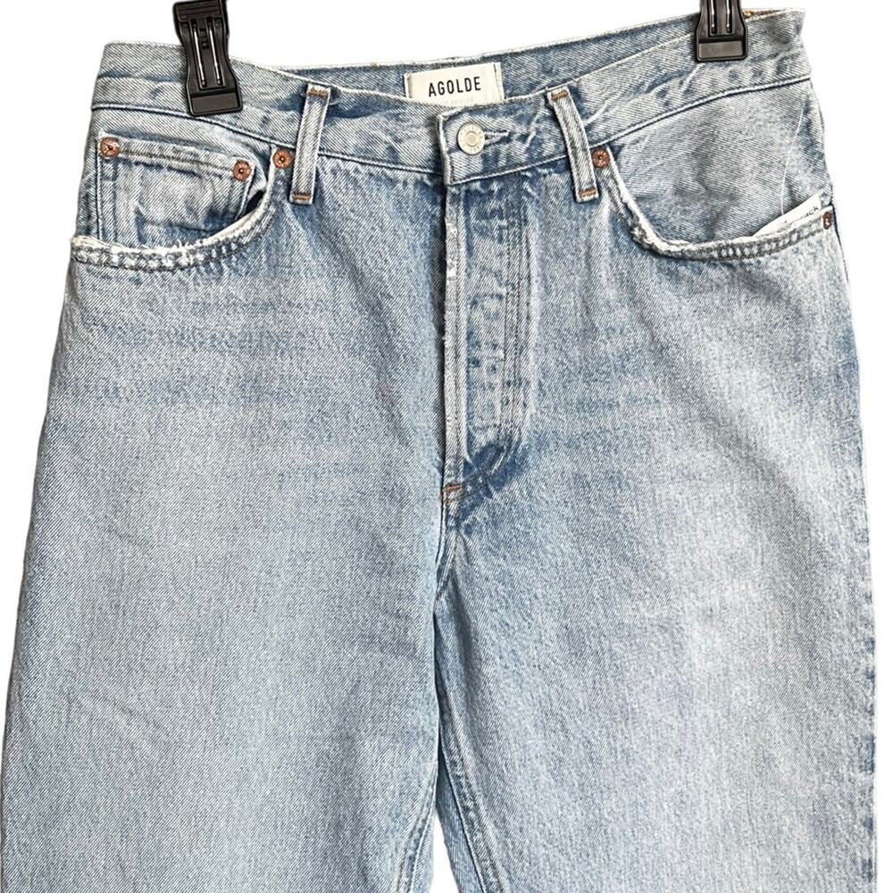 Agolde The Mid Rise Relaxed Bootcut Frayed Hem Size 28 - Picture 5 of 14